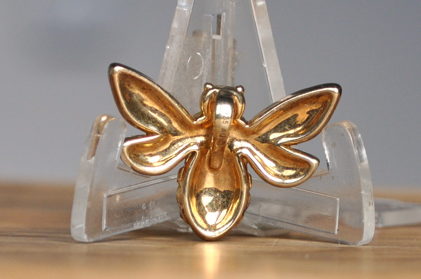 Sterling Silver Bumble Bee Pendant - Antique Bee Pendant - Silver Bee Charm