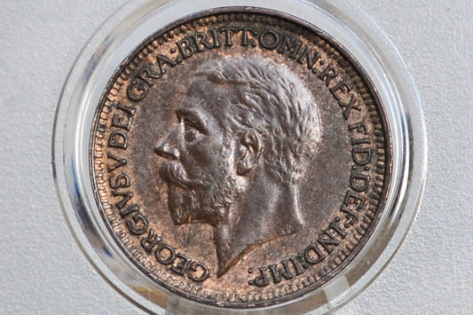 1927 Farthing Great Britain - Uncirculated, Lustrous Coin - UK 1 Farthing 1927 - British One Farthing 1927 - High Grade