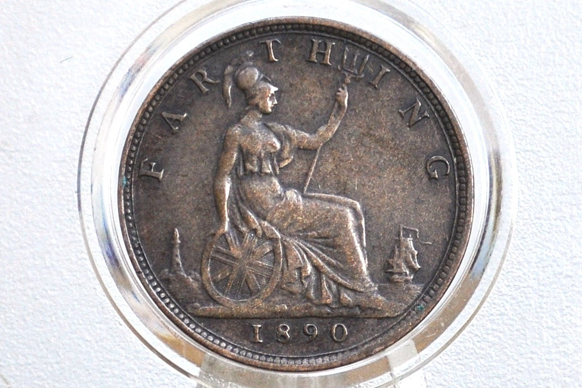 1890 Farthing Great Britain - XF - UK Farthing 1890 - Queen Victoria Young Head
