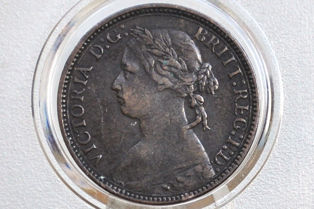 1875 Farthing Great Britain - XF - UK Farthing 1875 - Queen Victoria Young Head