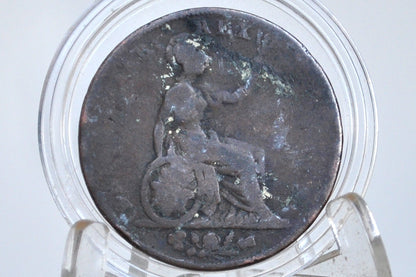 1827 Great Britain Half Penny - VG - UK Halfpenny 1827 - King George III - British 1/2 Penny 1827