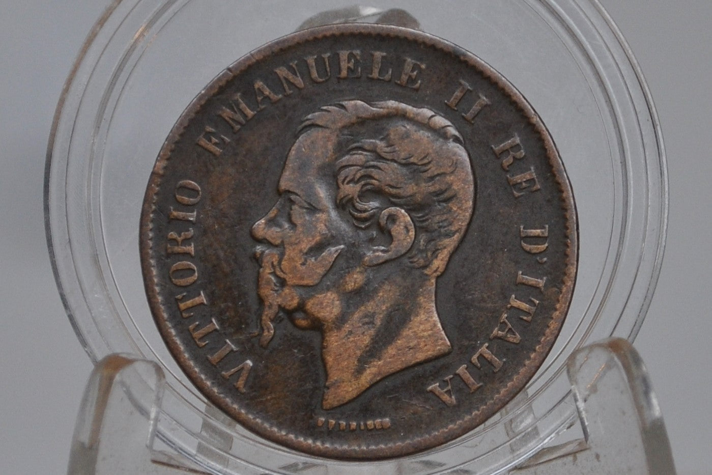 1862 Italian 5 Centesimo - Great Condition - 1862 Five Cent Coin Italy - Vittorio Emanuele II - Copper - 1862 5 Cent