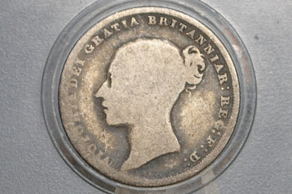 1838 Great Britain Silver 1 Shilling UK One Shilling 1838 - Rarer Date! Queen Victoria - Great Details - Old Silver Shilling