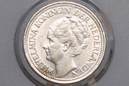 1947 Silver Netherlands Curacao 1/4 Gulden - Uncirculated Grade / Condition - Queen Juliana - Only 1 Million Made