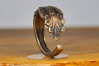Rogers & Hamilton Bent Spoon Ring - Size 10 - Stamped and Tested Sterling Silver - Silverware Jewelry