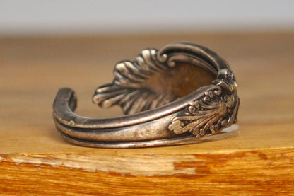 Rogers & Hamilton Bent Spoon Ring - Size 10 - Stamped and Tested Sterling Silver - Silverware Jewelry