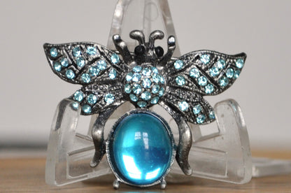 Blue Insect Bee Brooch Antique - Vintage Insect Blue Brooch