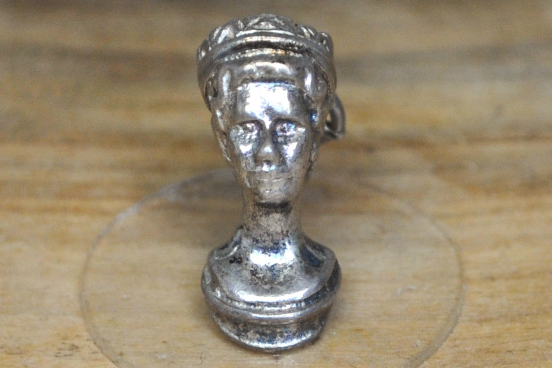 Silver Queen Elizabeth II Charm - Tested Sterling Silver - Royal Jewelry - Queens Charm