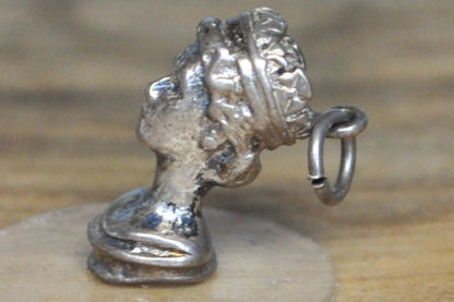 Silver Queen Elizabeth II Charm - Tested Sterling Silver - Royal Jewelry - Queens Charm