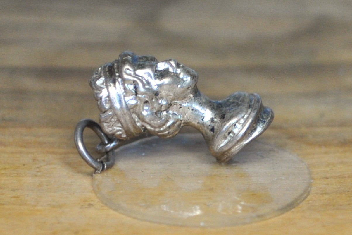 Silver Queen Elizabeth II Charm - Tested Sterling Silver - Royal Jewelry - Queens Charm