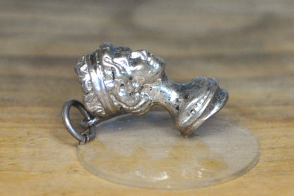 Silver Queen Elizabeth II Charm - Tested Sterling Silver - Royal Jewelry - Queens Charm