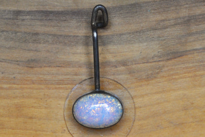 Fiery Opal Stick/Lapel Pin - Tested Sterling Silver - Mexican Fire Opal