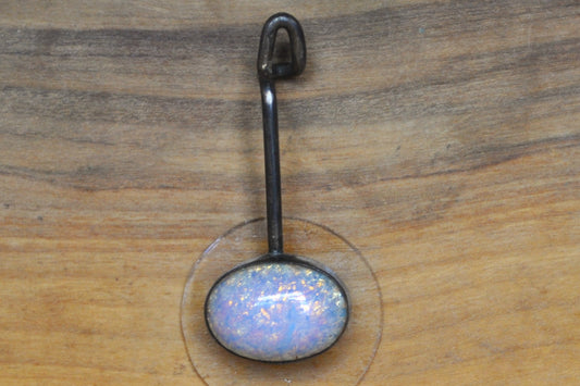 Fiery Opal Stick/Lapel Pin - Tested Sterling Silver - Mexican Fire Opal