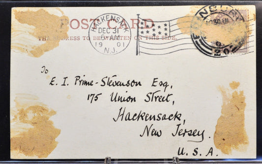 Hand Drawn 1901 Postcard Sent to Famous Author E. I. Prime-Stevenson - Hand Drawn by S. Stair-Kerr Loch Corusk Scotland Christmas Postcard