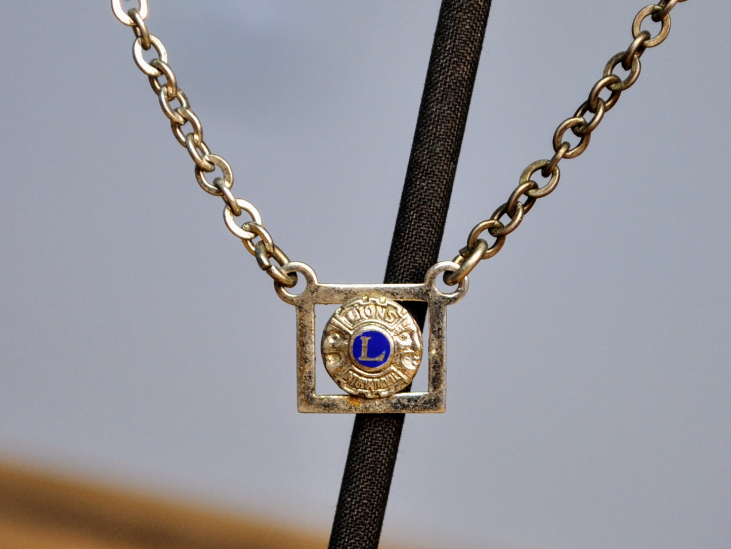 Vintage Sterling Silver Patented Lions Club Drop Chain Tie Clip - 2.25" Length - Pat. 186599 - Lions Club International 925 Tie Clip