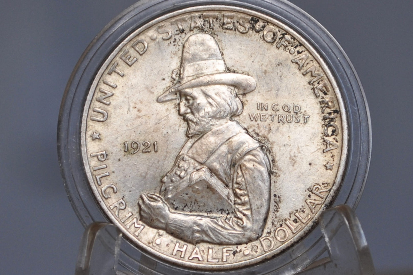 1921 Pilgrim Tercentenary Silver Commemorative Half Dollar - MS62 (Uncirculated) - Pilgrim Half Dollar Commemorative 1921, Rarer Date!