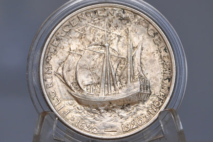 1921 Pilgrim Tercentenary Silver Commemorative Half Dollar - MS62 (Uncirculated) - Pilgrim Half Dollar Commemorative 1921, Rarer Date!