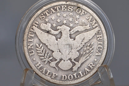 1892 Barber Half Dollar - G (Good) - Philadelphia Mint - 1892 Barber Silver Half Dollar, Semi-Key Date / Low Mintage Date!