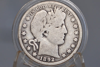 1892-O Barber Half Dollar - G+ (Good6+) - New Orleans Mint 1892 Barber Silver Half Dollar Key Date / Low Mintage Date!