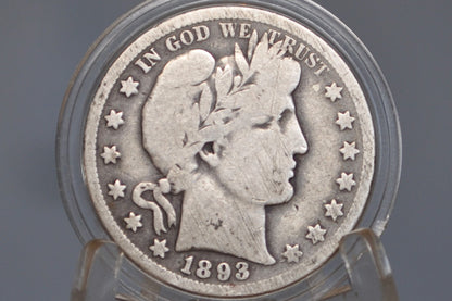 1893 Barber Half Dollars - Choose by Grade / Mint - 1893 / 1893O Silver Half Dollar, Semi-Key Dates / Low Mintage!