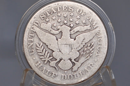 1895-S Barber Half Dollar - G (Good) Grade / Condition  - 1895S Barber Silver Half Dollar - 1895 P Half Dollar - 1895 Barber Half