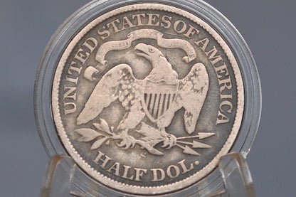 1872-S Seated Liberty Half Dollar - Good - 1872 S Liberty Seated Silver Half Dollar - Rare Date!