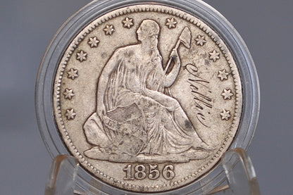 1856-O Seated Liberty Half Dollar - Choice Fine Detail - 1856O Liberty Seated Silver Half Dollar