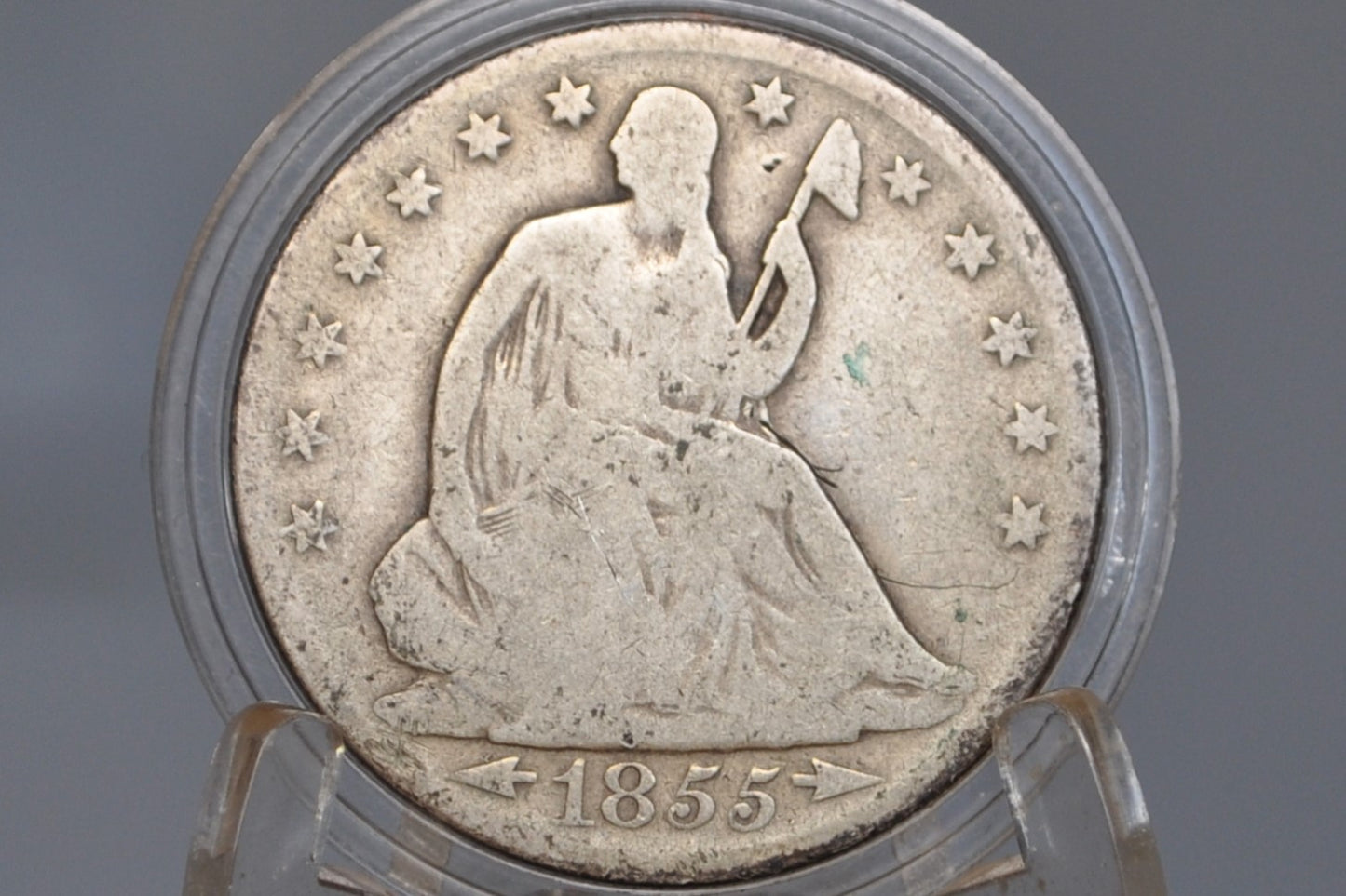 1855-O Seated Liberty Half Dollar - Good Grade / Condition - 1855O Liberty Seated Silver Half Dollar With Arrows