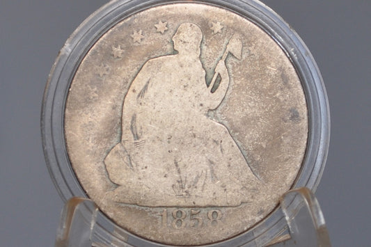 1858-O Seated Liberty Half Dollar - AG/G Grade / Condition - 1858O Liberty Seated Silver Half Dollar With Arrows