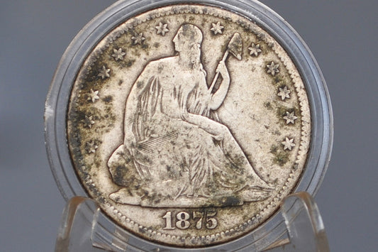 1875-S Seated Liberty Half Dollar - VG+ - 1875 S Liberty Seated Silver Half Dollar - Low Price!