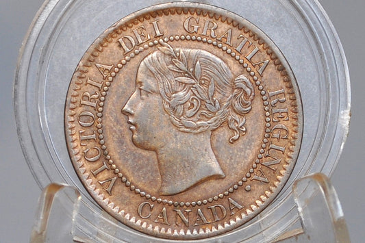 1858 Canadian Cent - AU (About Uncirculated) Grade / Condition, Brown - The Key Date - 1858 Cent Canada - Canada 1858 One Penny - Rare Date!