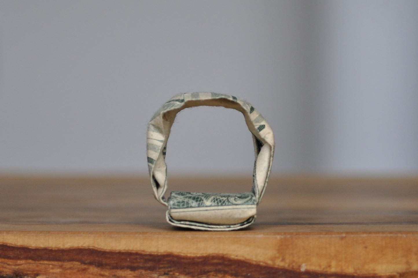 Cool Origami 1 Dollar Ring - Size 9+ - Origami Style Dollar Ring