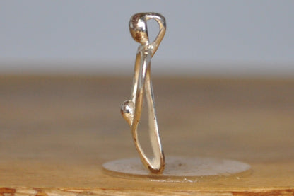 Carolyn Pollack Modernist Mother and Child Charm - Stamped and Tested Sterling Silver - Sentimental Mothers Day Charm