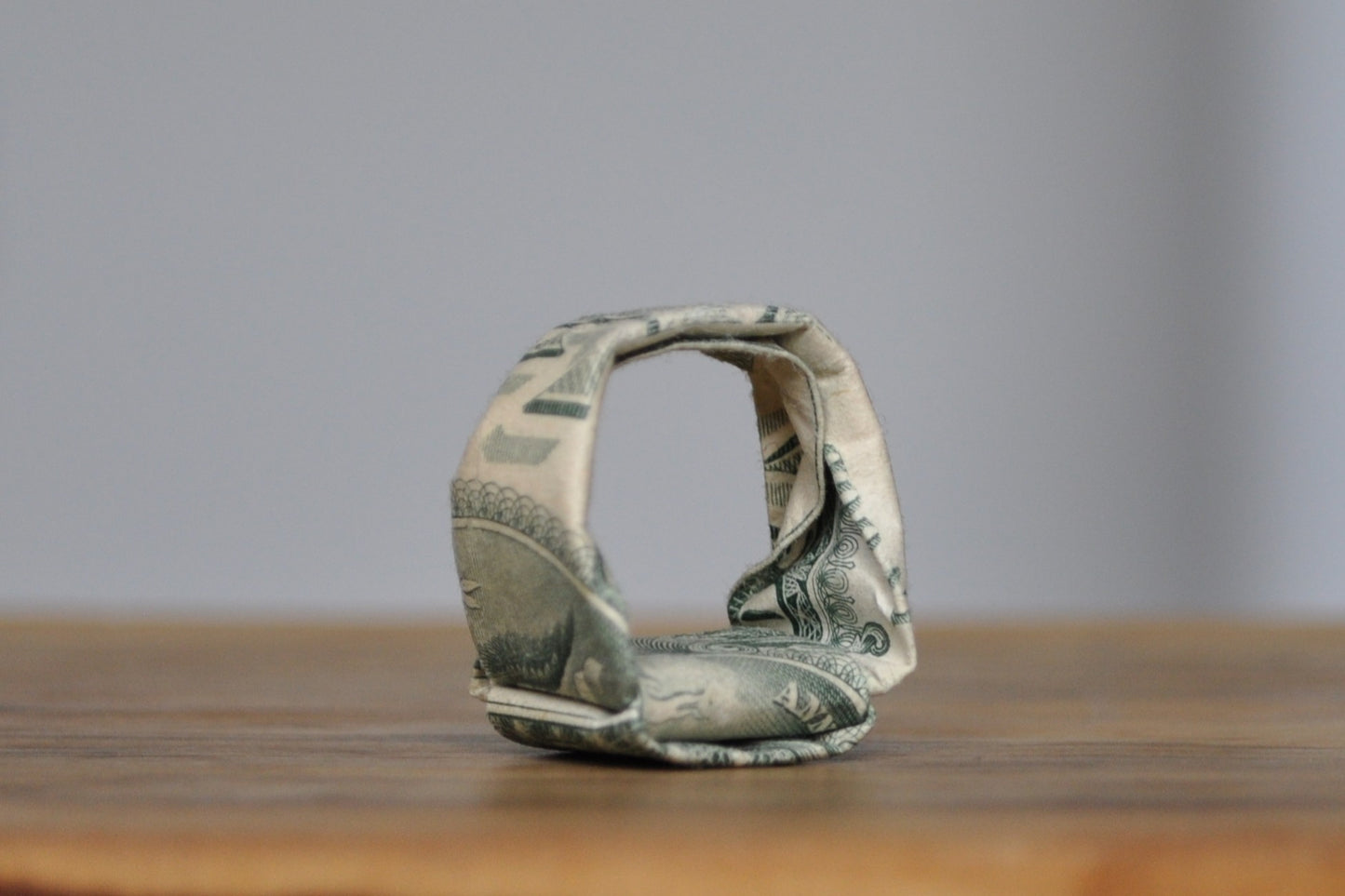 Cool Origami 1 Dollar Ring - Size 9+ - Origami Style Dollar Ring