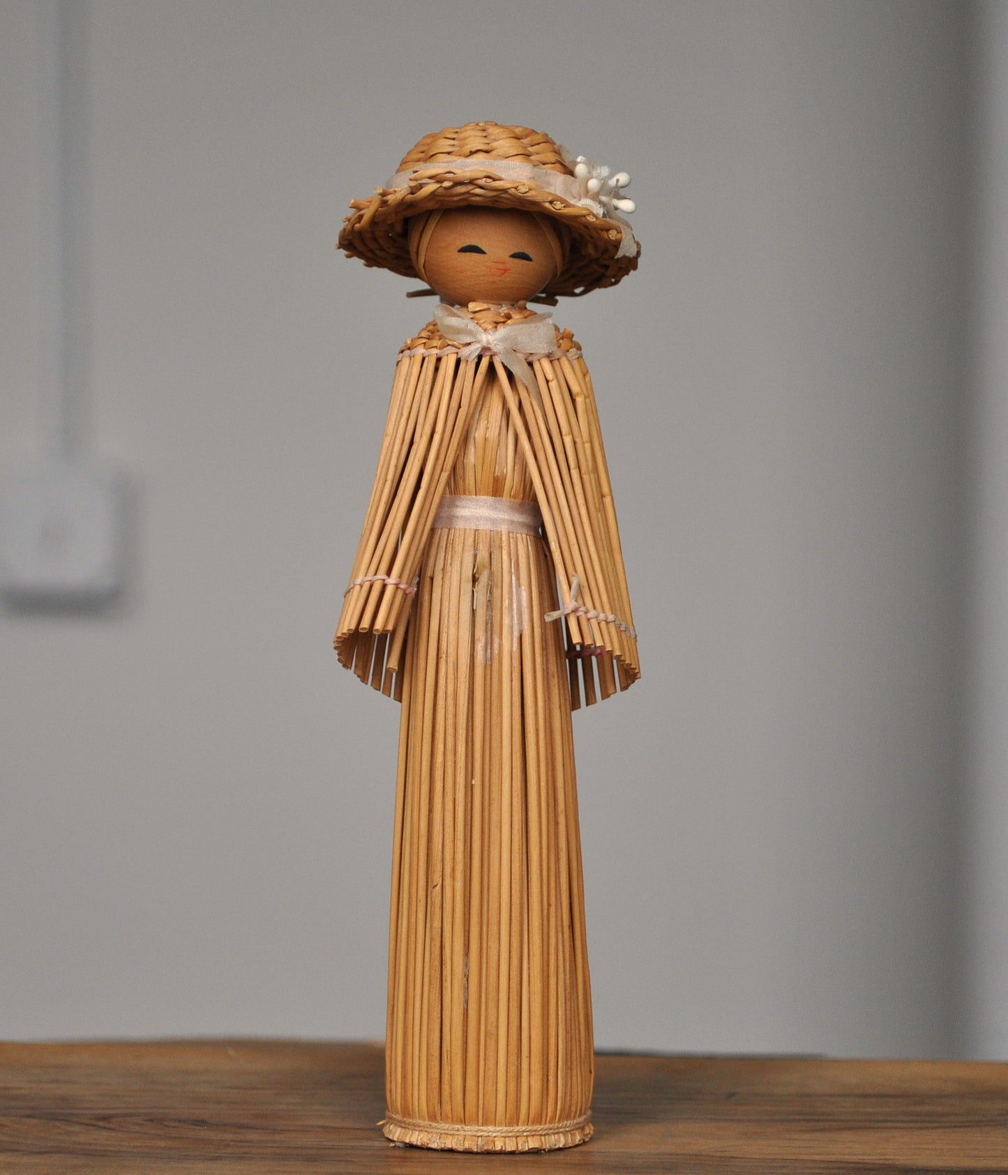 Antique Woven Straw Doll 1970s - 1970s Korean Vintage Woven Doll