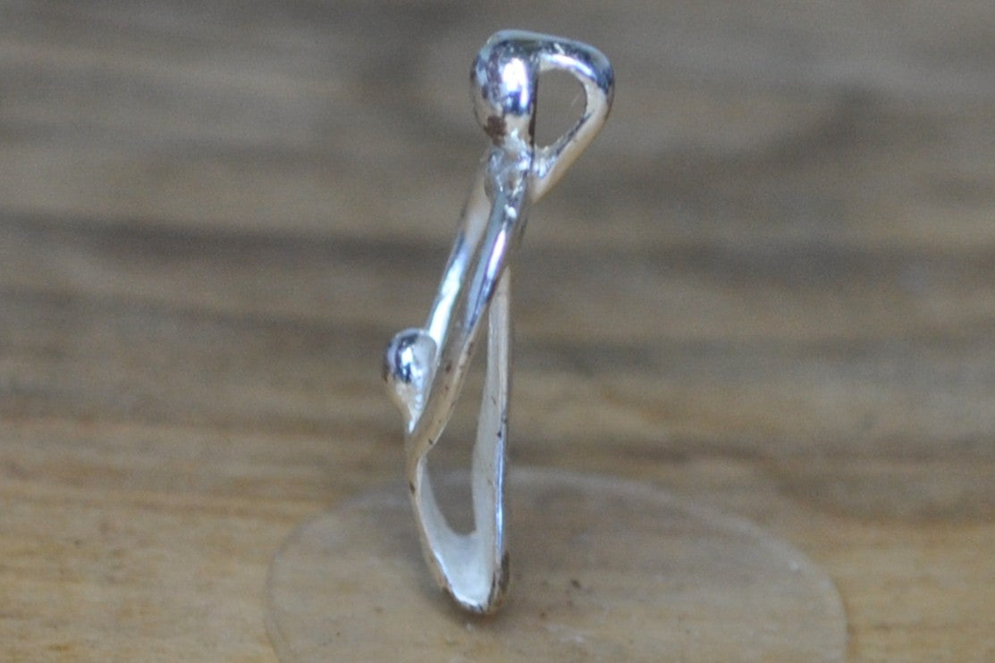 Carolyn Pollack Modernist Mother and Child Charm - Stamped and Tested Sterling Silver - Sentimental Mothers Day Charm