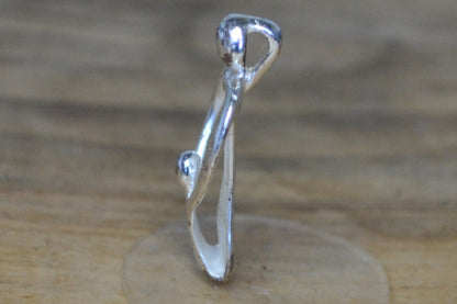 Carolyn Pollack Modernist Mother and Child Charm - Stamped and Tested Sterling Silver - Sentimental Mothers Day Charm