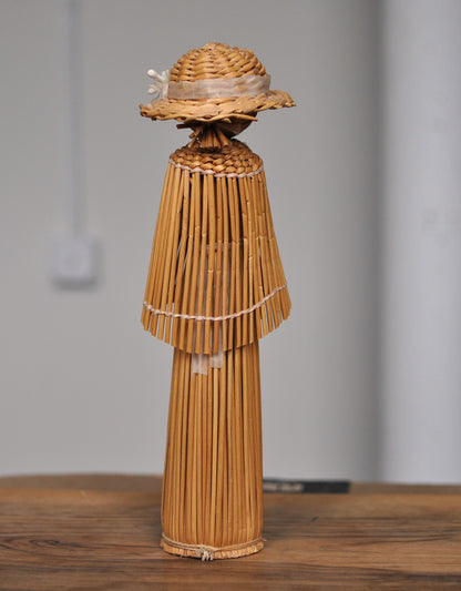 Antique Woven Straw Doll 1970s - 1970s Korean Vintage Woven Doll