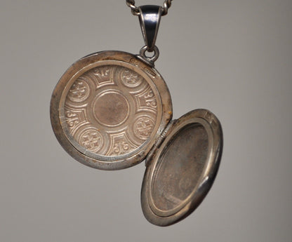 Antique Victoria Era Locket - Vintage Monogram Floral Multi-Colored Locket