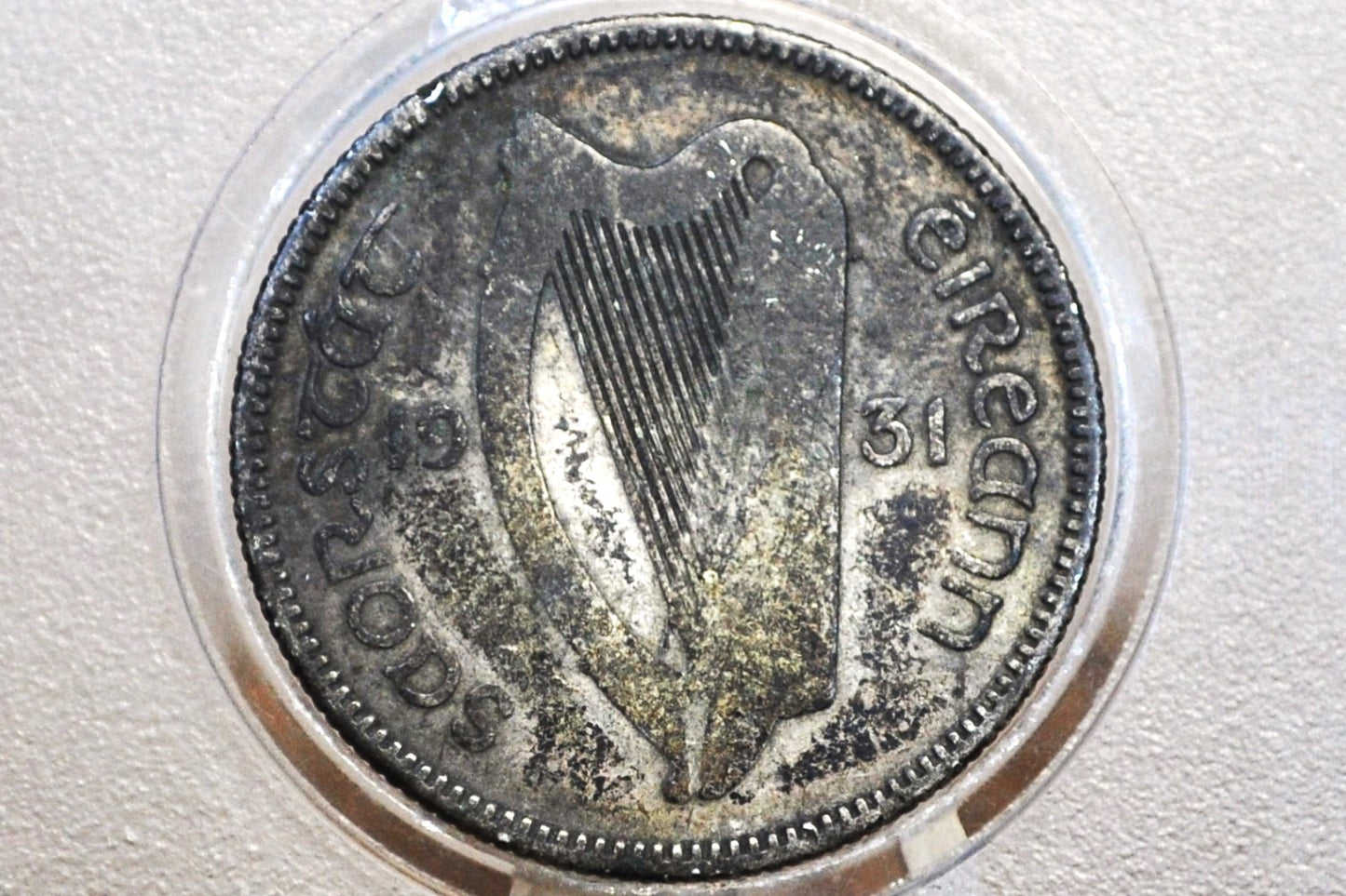 1931 Irish Shilling - Low Mintage / Rare - Irish Silver One Shilling 1931- Bull Design
