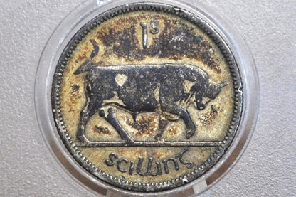 1931 Irish Shilling - Low Mintage / Rare - Irish Silver One Shilling 1931- Bull Design