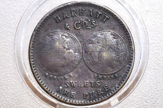 1897 Queen Victoria Jubilee Token - Barratt & Cos Sweets - Great Condition - Historical Medal