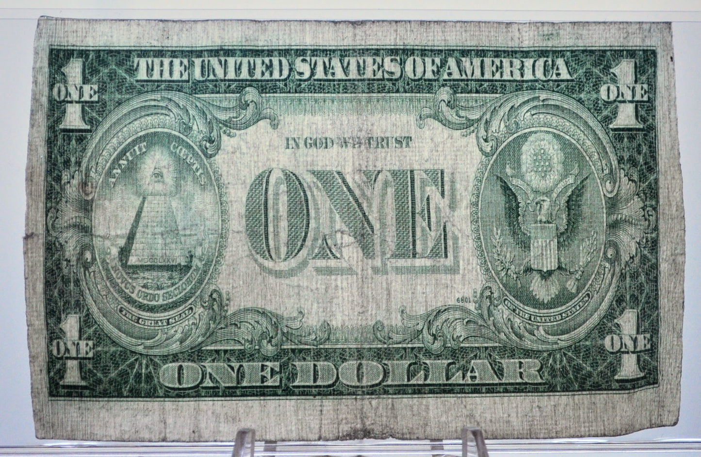 Awesome 1935H Shrunken Silver Certificate 1 Dollar Banknote - 4.5" Length - Unique 1935 Shrunken Error Silver Cert Blue Seal Note - Fr.1618