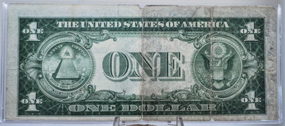 1935B Wet Ink Transfer Error Silver Certificate 1 Dollar Banknote - Cool Transfer Error - 1935 Ink Error Silver Blue Seal Note - Fr.1609