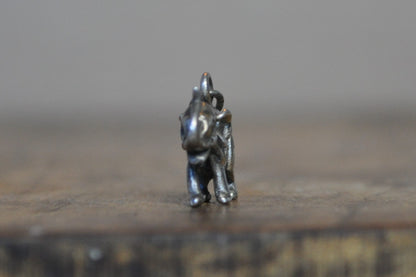 Sterling Elephant Charm - 3D, Can Stand - Intricate Design, Beautiful Piece - Silver Elephant Pendent / Elephant Bracelet Charm