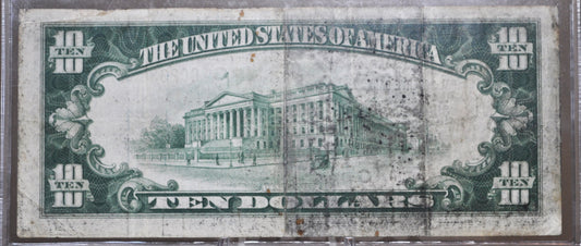 1929 10 Dollar National Currency Note Fr1860-G - Fine - Chicago 1929 Brown Seal Ten Dollar Federal Reserve Banknote Fr1860G