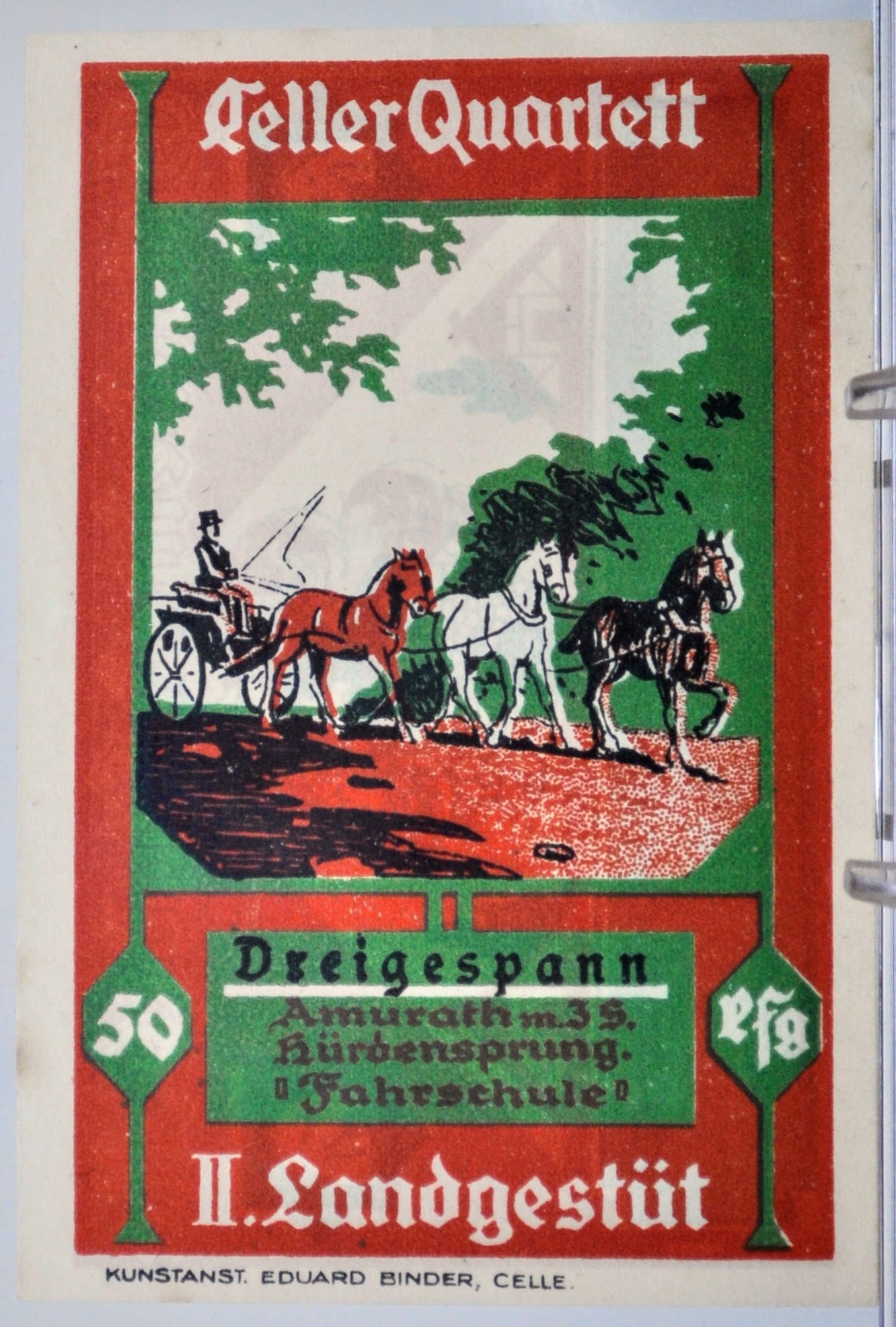 1922 Celle Germany 50 Pfennig Notgeld - Rarer Red Background Type - German Emergency Currency - 1922 German Stadt Fifty Pfennig Note