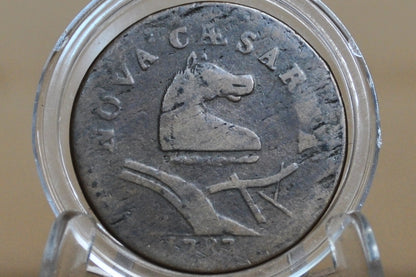 1787 New Jersey Copper - Affordable Coin - Rare US Coin 1 Cent 1787 Colonial Issue Cent, NJ Copper Horse's Head with Plow