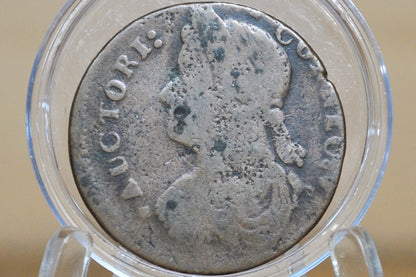 1787 Connecticut Half Penny - VG Detail - Colonial 1/2 Penny 1787 State of Connecticut 1 Cent 1787 - Auctori Connec, Rare Coin