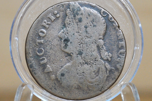 1787 Connecticut Half Penny - VG Detail - Colonial 1/2 Penny 1787 State of Connecticut 1 Cent 1787 - Auctori Connec, Rare Coin